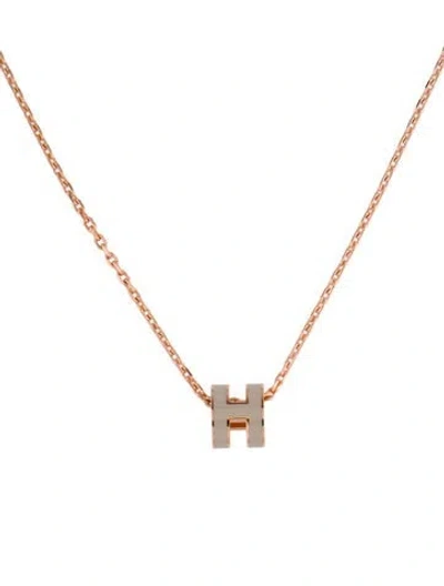 Pre-owned Hermes Mini Pop H Pendant Necklace, 15.5" In Multi