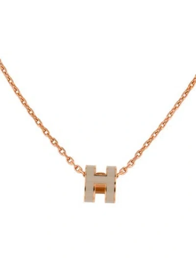 Pre-owned Hermes Mini Pop H Pendant Necklace, 15.75" In Multi