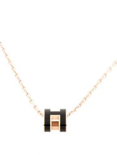 Pre-owned Hermes Mini Pop H Pendant Necklace, 15.75" In Multi