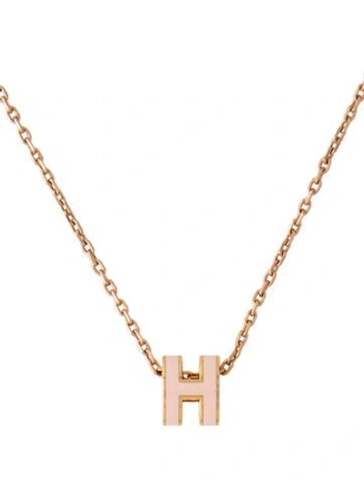 Pre-owned Hermes Mini Pop H Pendant Necklace, 15.75" In Multicolor