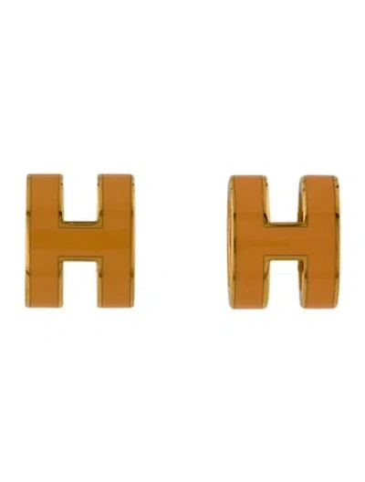 Pre-owned Hermes Mini Pop H Stud Earrings In Multi
