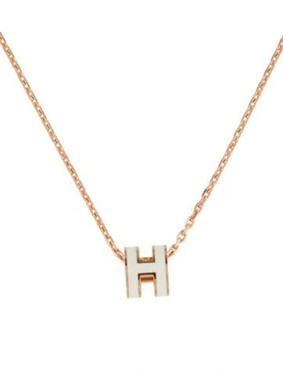 Pre-owned Hermes Mini Pop Pendant Necklace, 15.5" In Multi