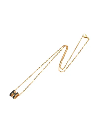 Pre-owned Hermes Mini Pop Pendant Necklace In Gold