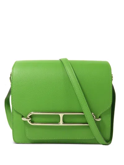 Pre-owned Hermes Mini Roulis Shoulder Bag In Green