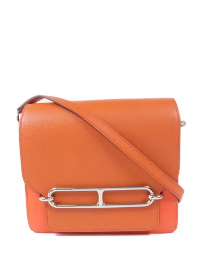 Pre-owned Hermes Mini Roulis Shoulder Bag In Orange