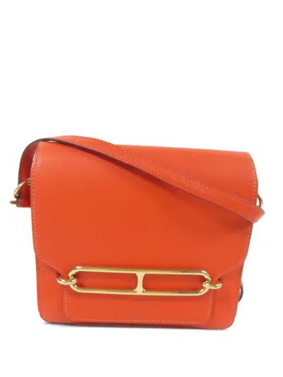 Pre-owned Hermes Mini Roulis Shoulder Bag In Orange