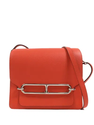 Pre-owned Hermes Mini Roulis Shoulder Bag In Red