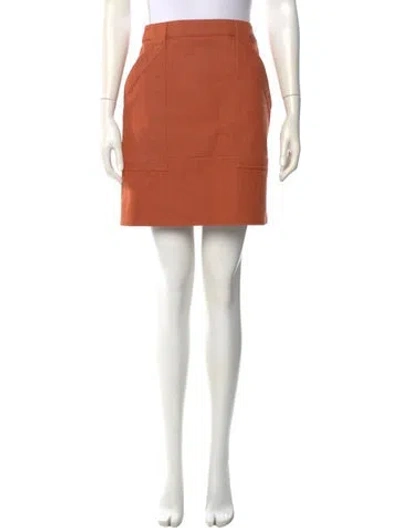 Pre-owned Hermes Mini Skirt In Orange