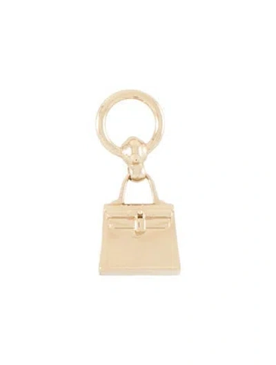 Pre-owned Hermes Mini Twilly Scarf Ring Metal Scarf In Gold