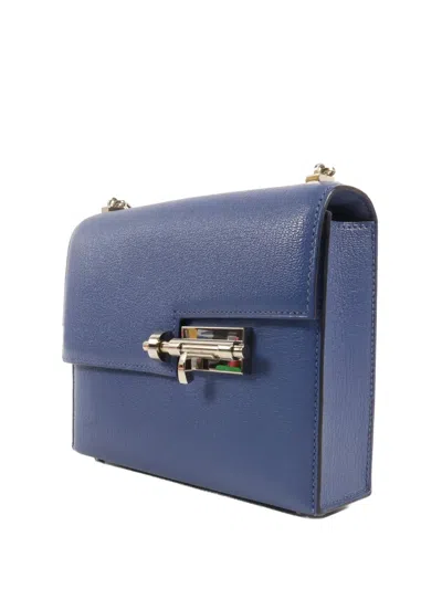 Pre-owned Hermes Mini Verrou Shoulder Bag In Blue