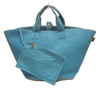 Pre-owned Hermes Mint Blue Canvas Handbag Tote Bag ()