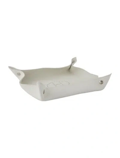 Pre-owned Hermes Mises Et Rélances Change Tray In White