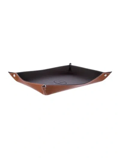 Pre-owned Hermes Mises Et Relances H Evelyne Desk Mail Tray In Brown