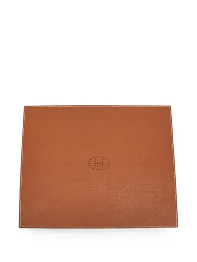 Pre-owned Hermes Mises Et Relances Mouse Pad In 褐色