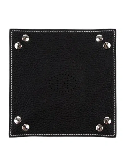 Pre-owned Hermes Mises Et Relances Quadrige Change Tray In Black
