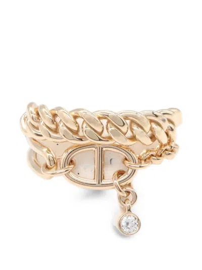 Pre-owned Hermes Mix And H Ring In Pink
