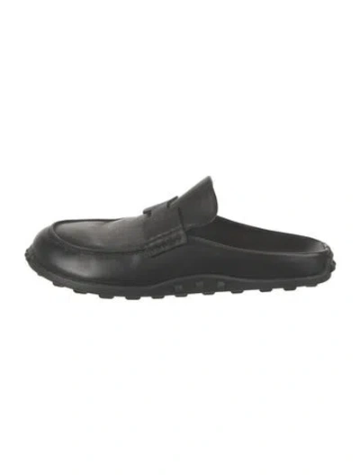 Pre-owned Hermes Mix Leather Mules In Black