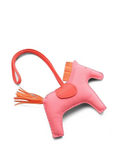 Pre-owned Hermes Mm 2010s Rodeo Bag Charm In Pink