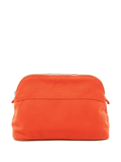Pre-owned Hermes Mm Bolide Pouch In Orange
