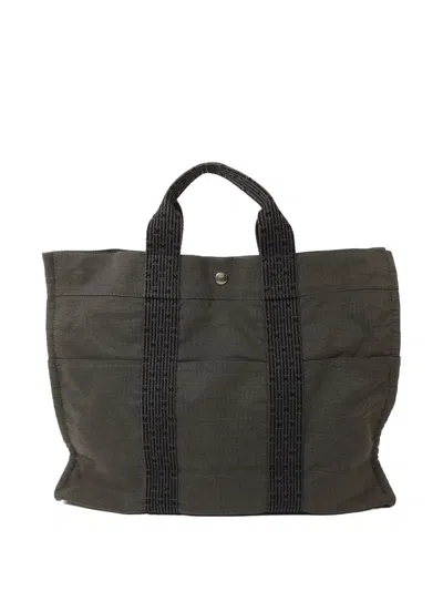 Pre-owned Hermes Mm Herline Tote Bag In Gray