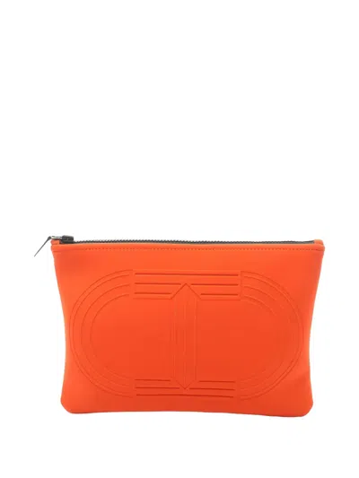 Pre-owned Hermes Mm Neoban Mailon Malang Make Up Bag In Orange