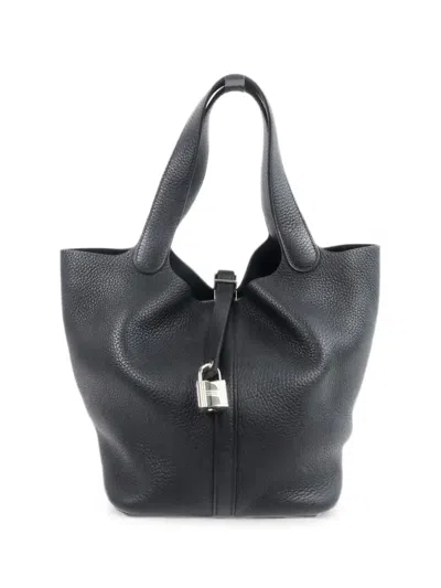 Pre-owned Hermes Mm Picotin Bucket Bag In Black