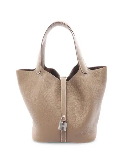 Hermes Mm Picotin Lock Tote Bag In Brown