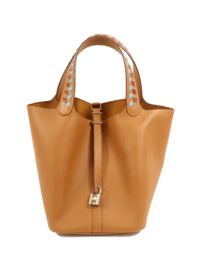 Pre-owned Hermes Mm Picotin Tote Bag In Brown
