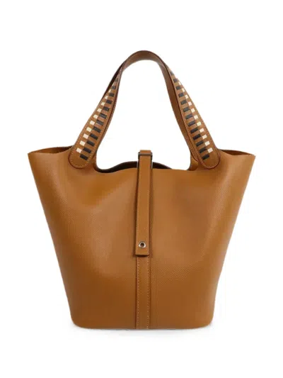 Pre-owned Hermes Mm Picotin Tote Bag In Brown