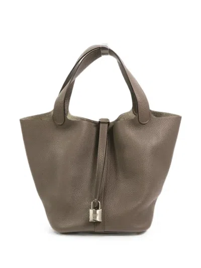 Hermes Mm Picotin Tote Bag In Gray