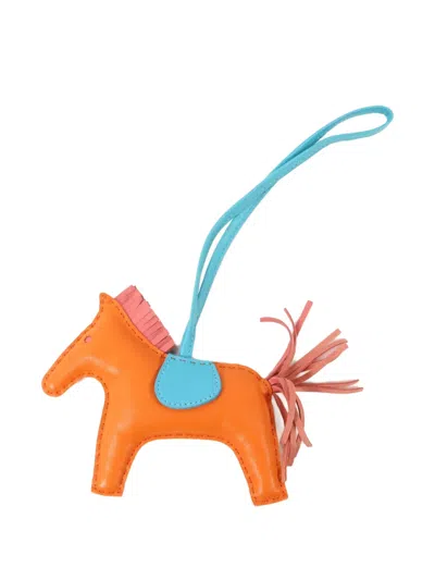 Pre-owned Hermes Mm Rodeo Charm In Orange