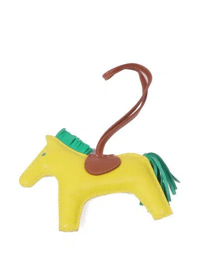 Pre-owned Hermes Mm Rodeo Charm In Yellow