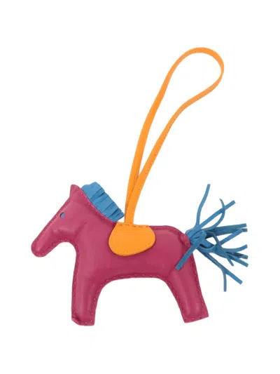 Pre-owned Hermes Mm Rodeo Milo Bag Charm In Pink