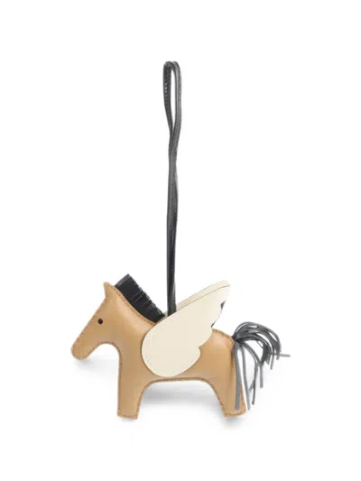Pre-owned Hermes Mm Rodeo Pegase Bag Charm In Brown