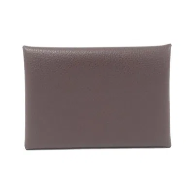 Pre-owned Hermes Mocha Coin Purse/coin Case () In Brown