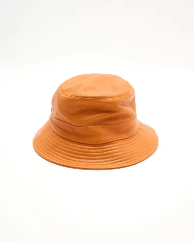 Pre-owned Hermes Hermès Mochi Bucket Hat, Size 56 In Orange