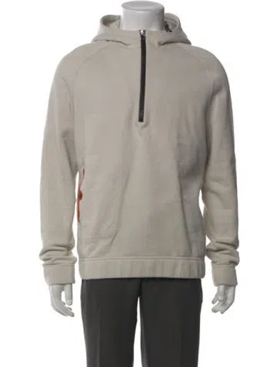 Pre-owned Hermes Mock Neck Long Sleeve Hoodie In Gray