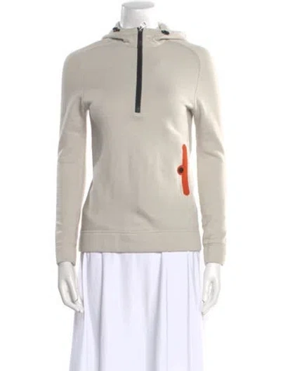 Pre-owned Hermes Mock Neck Long Sleeve Hoodie In Neutral