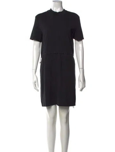 Pre-owned Hermes Mock Neck Mini Dress In Black