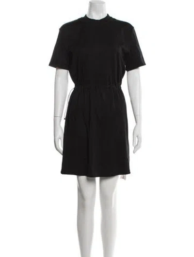 Pre-owned Hermes Mock Neck Mini Dress In Black