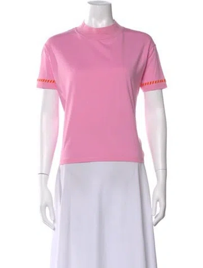 Pre-owned Hermes Mock Neck Short Sleeve T-shirt In Multi