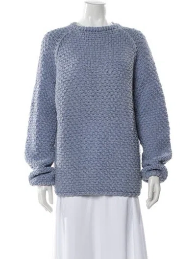 Pre-owned Hermes Mock Neck Sweater In Blue