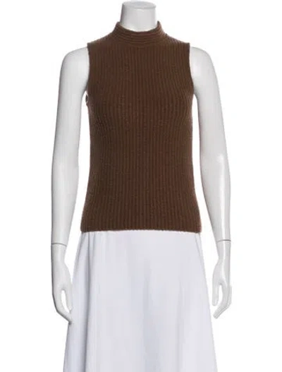 Pre-owned Hermes Mock Neck Sweater In Brown
