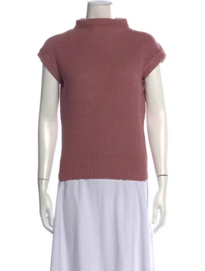 Pre-owned Hermes Mock Neck Sweater In Pink