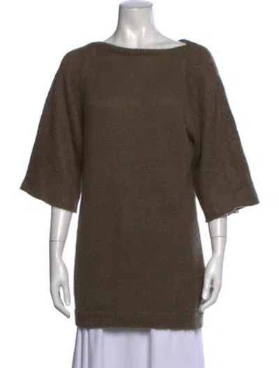 Pre-owned Hermes Mohair Crew Neck Sweater In Green