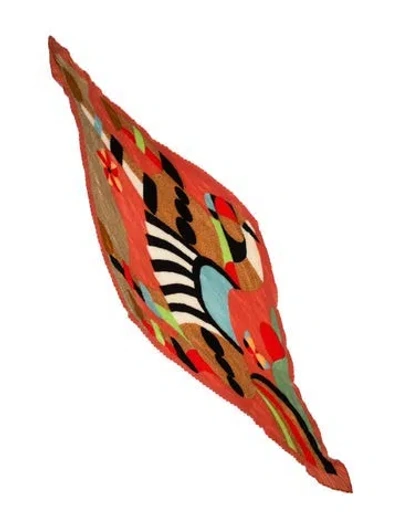 Pre-owned Hermes Mon Premier Galop Cashmere Plissé Scarf In Pink