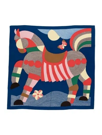 Pre-owned Hermes Mon Premier Galop Cashmere Shawl W/ Tags In Multi