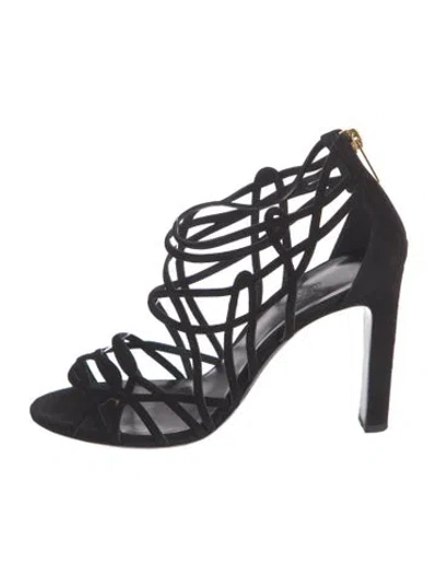 Pre-owned Hermes Moon Suede Pumps In Black