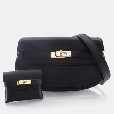Pre-owned Hermes Moove Black Swift Kelly Handbag