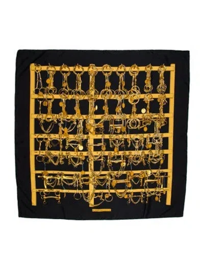 Pre-owned Hermes Mors Et Filets Silk Scarf In Multi